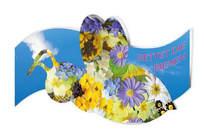 Bienen Klappkärtchen mit Samen - Standardmotiv