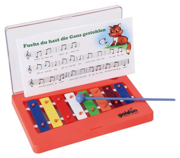 Metallophon - 8 bunte Klangplatten in Klarsichtbox