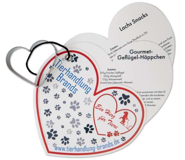 Backförmchen mit Leckerli-Rezeptblock Herz