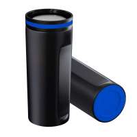 Becher schwarz, Ring blau, Boden blau