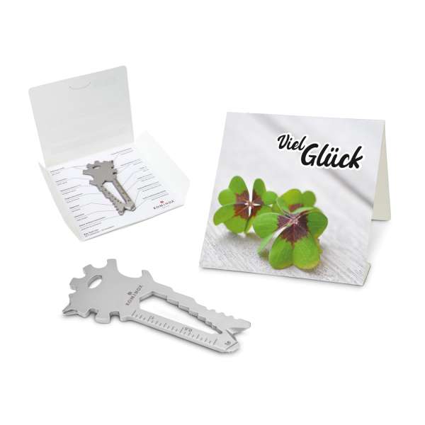 Geschenkartikel: ROMINOX® Key Tool Funktionen) im Motiv-Mäppchen Viel Glück