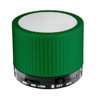 Lautsprecher schwarz, Gitter weiß, Hülle grün