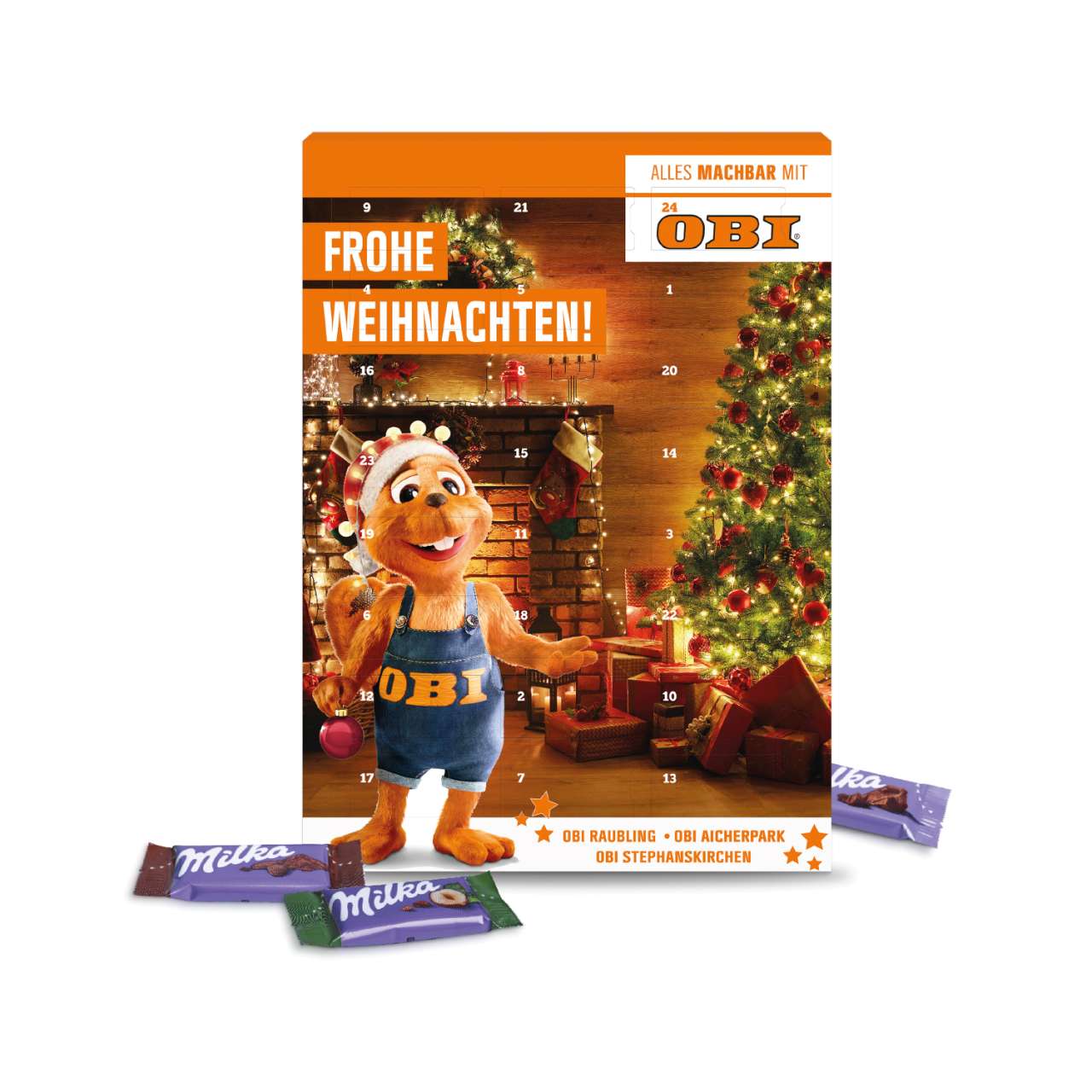 Wand-Adventskalender mit Milka Schokolade