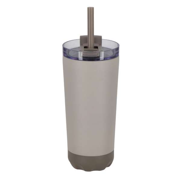 InSideOut doppelwandiger Norden-Trinkbecher aus Edelstahl mit Strohhalm, 600 ml