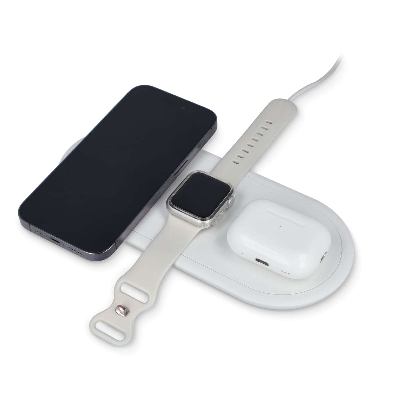 3-in-1 15 W Drahtloses Ladegerät für Handys, Apple Watch und AirPods.
