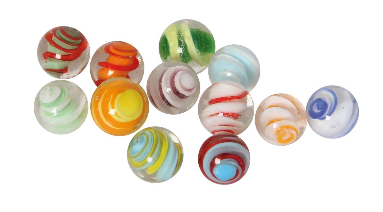 Glasmurmeln Spirale 17mm 12er Set
