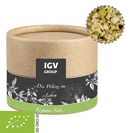 Bio Gewürzmischung Kräutersalz, ca. 40g, Kraftpapierdose Mini