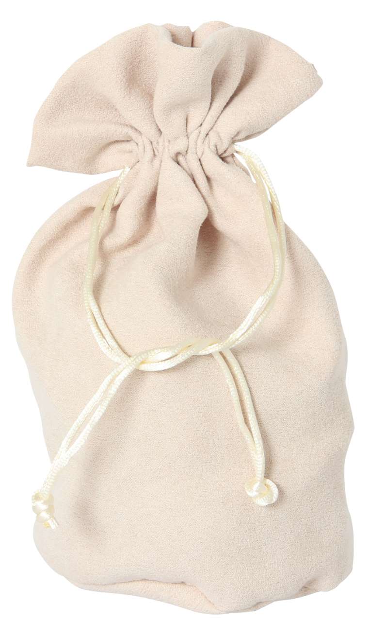 Veloursäckchen mit Boden groß creme