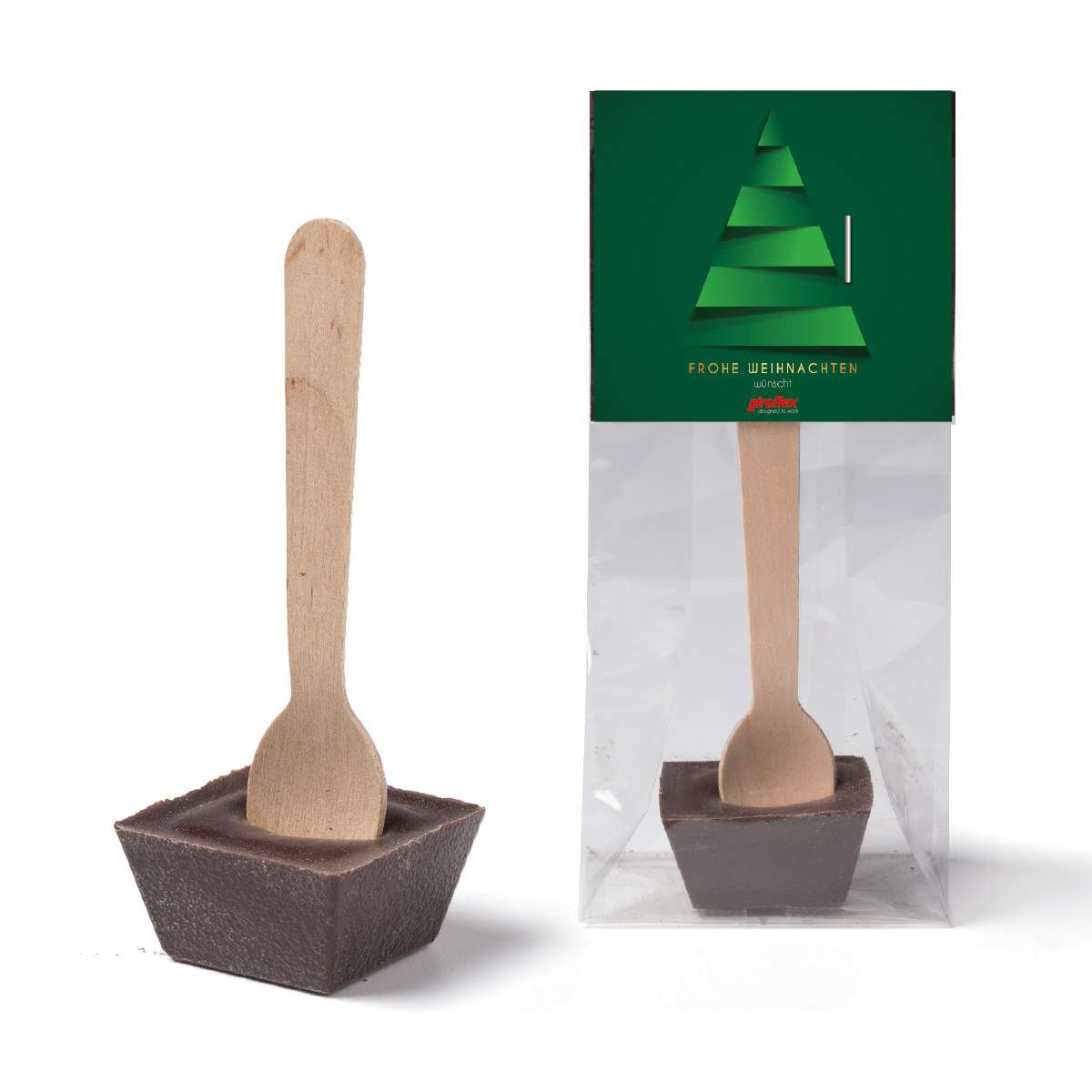 Trinkschokolade am Holzlöffel