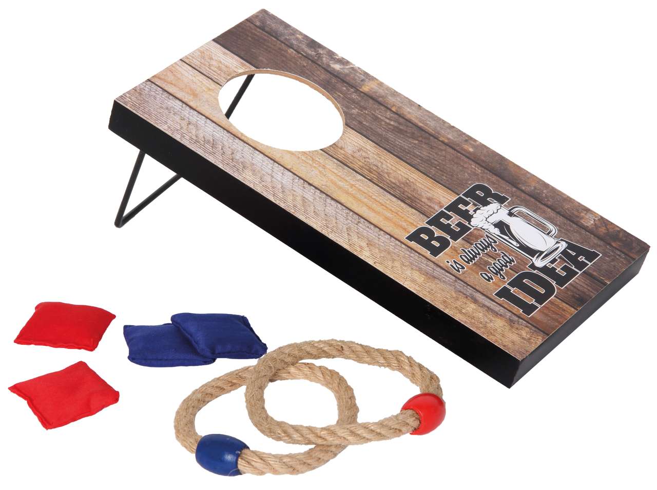 Trinkspiel 2 in 1 (Ringe- und Säckchenwerfen)