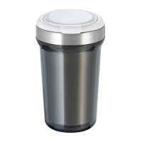 Innenbecher silber, Deckel weiß, Tasse dunkelgrau