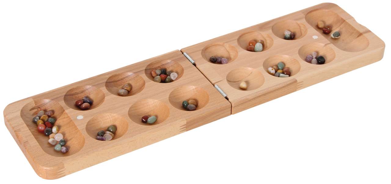 Kalaha faltbar mit Halbedelsteinen