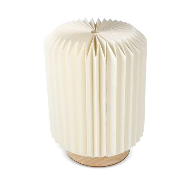 Coollux faltbare Papier LED-Lampe Aurora auf Holzsockel, 22cm