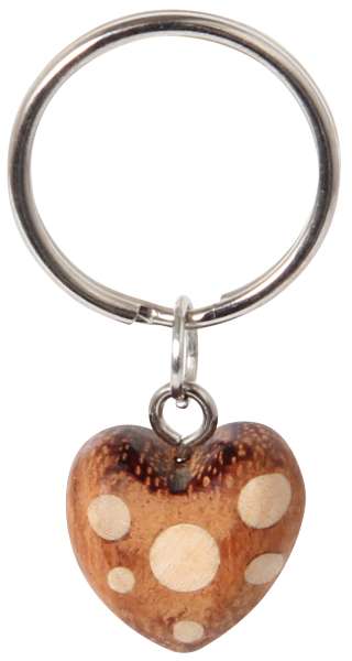 Schlüsselanhänger Mini-Holz-Herz, sortiert