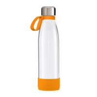 Flasche transparent, Ring orange, Hülle orange