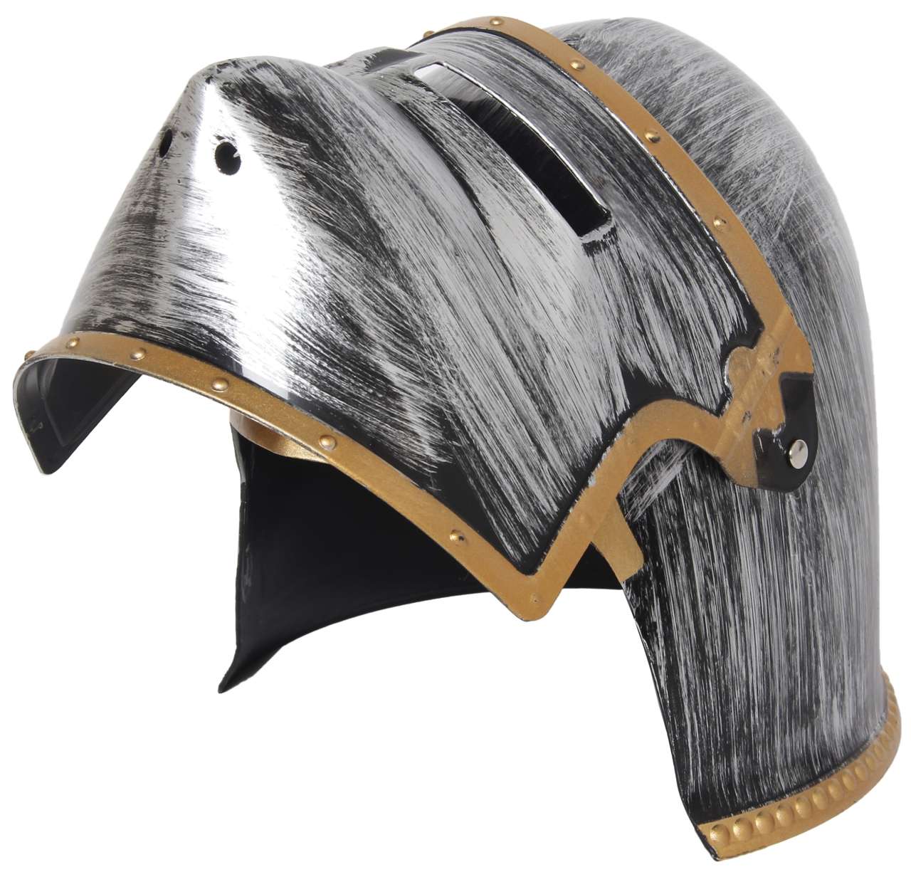 Ritterhelm Royal silber mit spitzem Visier