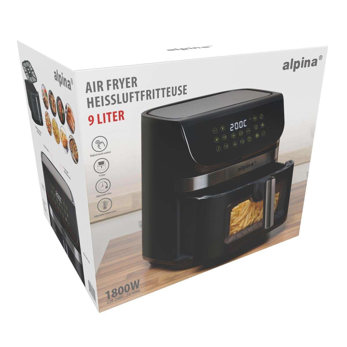 ALPINA Air Fryer 9L 1800W Digital Display