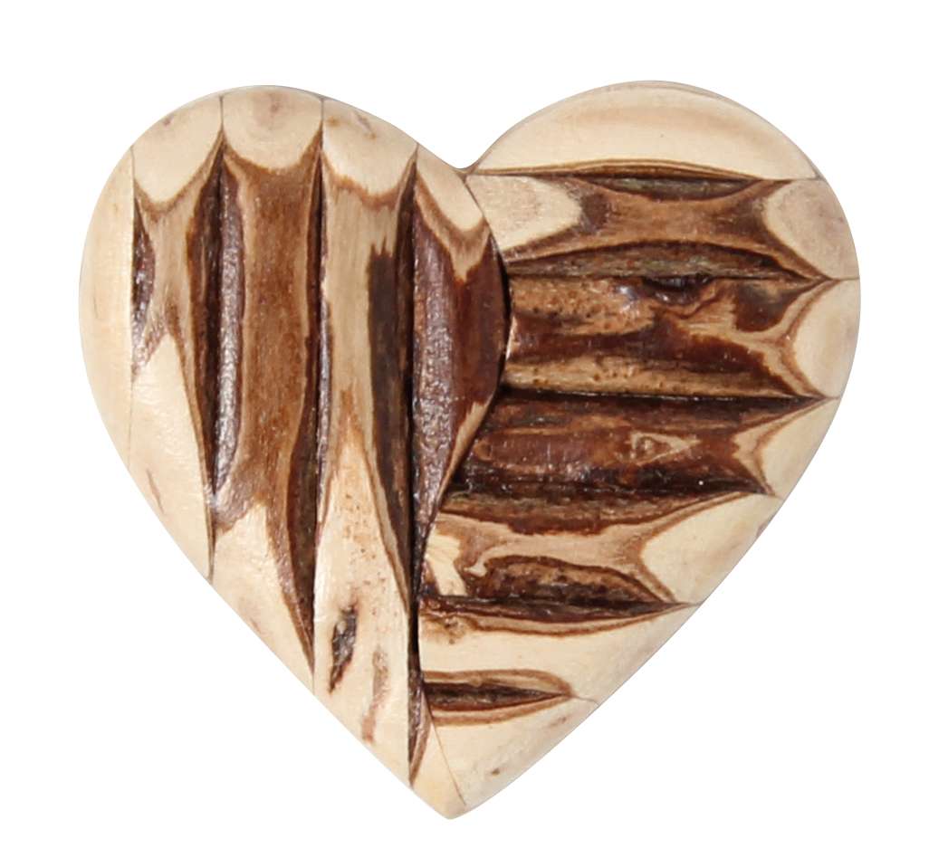 Magnet Holzherz Rindendesign sortiert