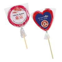 Lolly in Sonderform mit 1-seitiger Prägung mit individuellem Label
