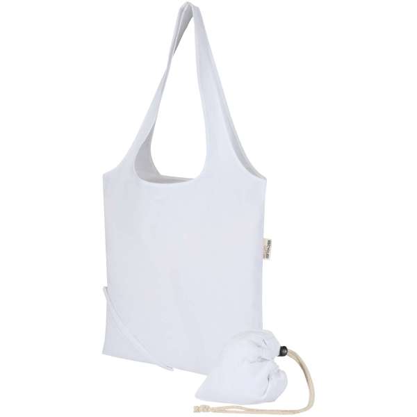 Madras-Mischgewebe, 140 g / m², GRS-zertifizierte, faltbare Baumwoll-Tragetasche, 7 l