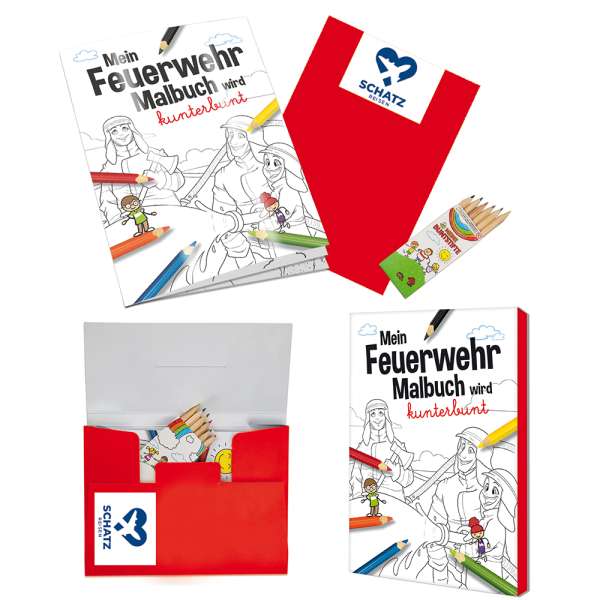 Malbuch / Mal-Set A6 - Feuerwehr