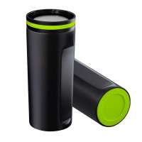 Becher schwarz, Ring hellgrün, Boden hellgrün