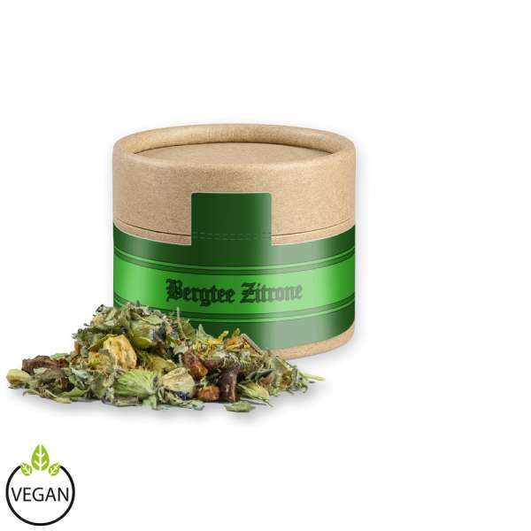 Kräutertee Bergtee & Zitrus, ca. 15g, Kraftpapierdose Mini
