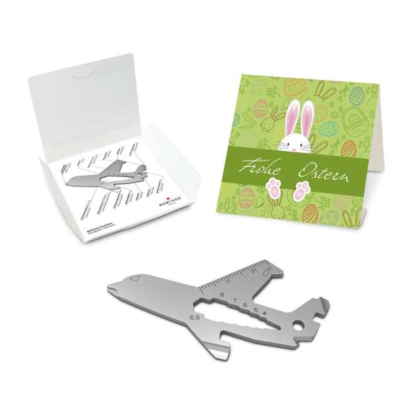 Geschenkartikel: ROMINOX® Key Tool Funktionen) im Motiv-Mäppchen Osterhase