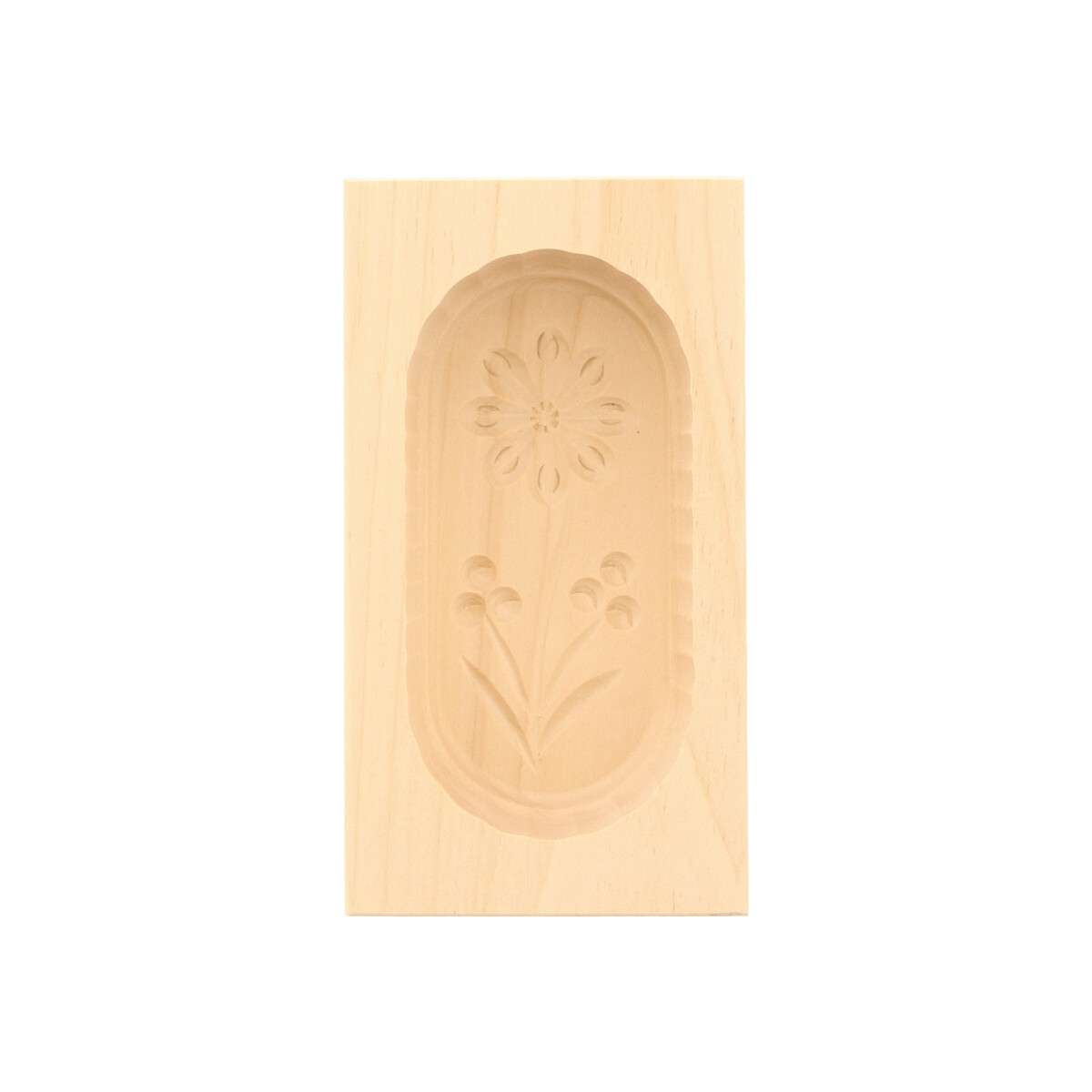 Butterform, eckig, 125 Gramm, Margerite aus Holz 14 cm