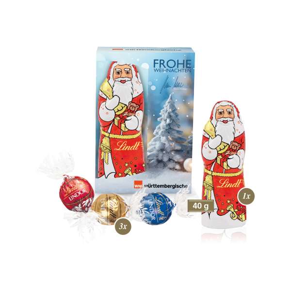 Premium-Präsent mit Lindt Weihnachtsmann "Medium"