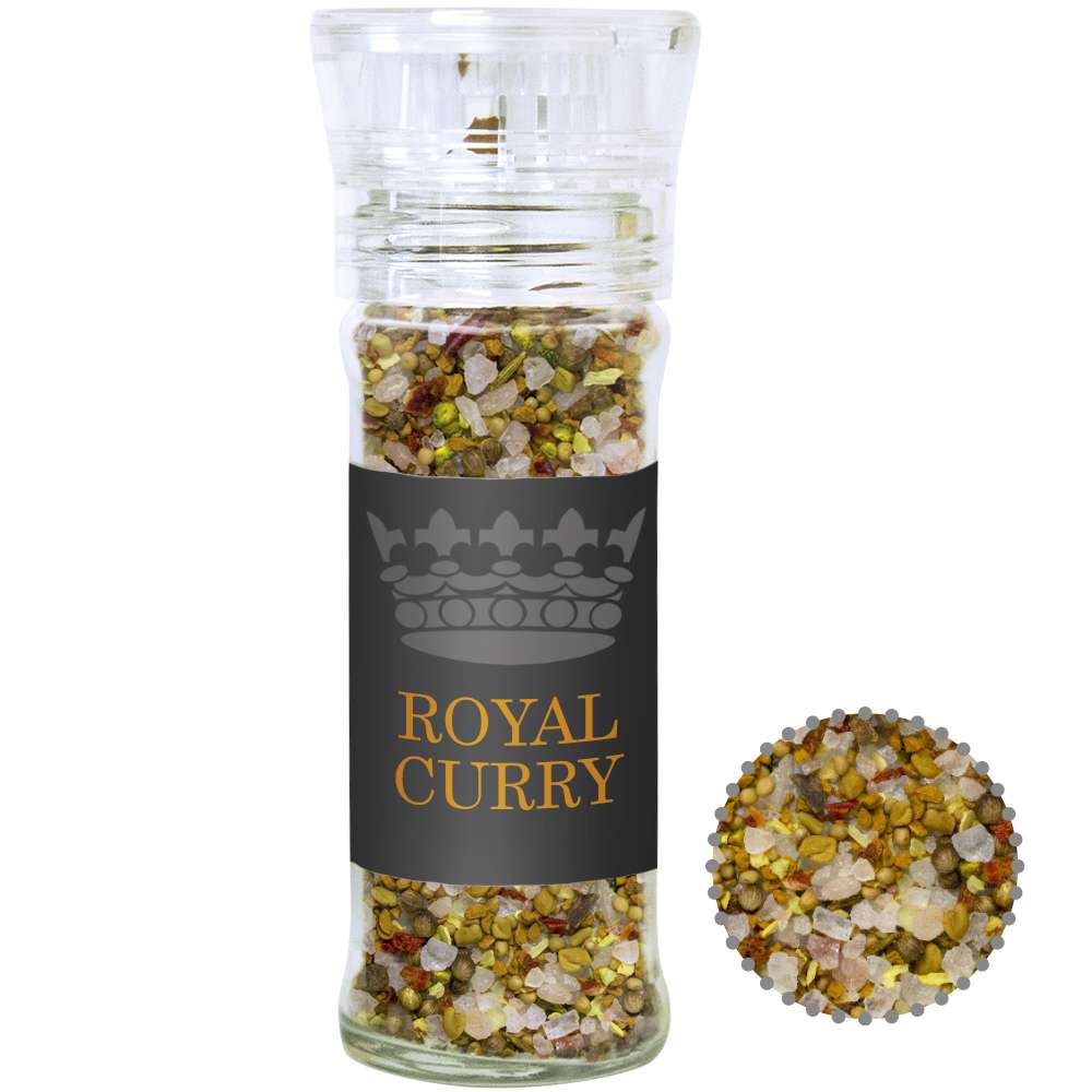 Royal Curry, ca. 60g, transparente Gewürzmühle