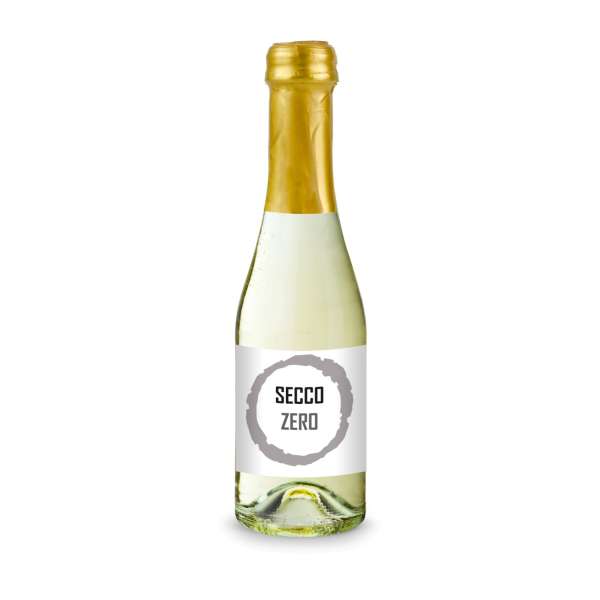 Secco ZERO - Schäumendes Getränk aus alkoholfreiem Wein - Flasche klar - Kapselfarbe, 0,2 l