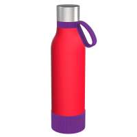 Flasche rot, Ring lila, Hülle lila