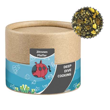 Gewürzmischung Zitronen-Pfeffer, ca. 40g, Kraftpapierdose Mini