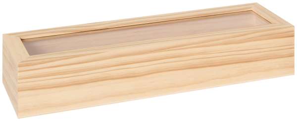 Holzbox mit Glasdeckel 31 x 8,5 x 6 cm