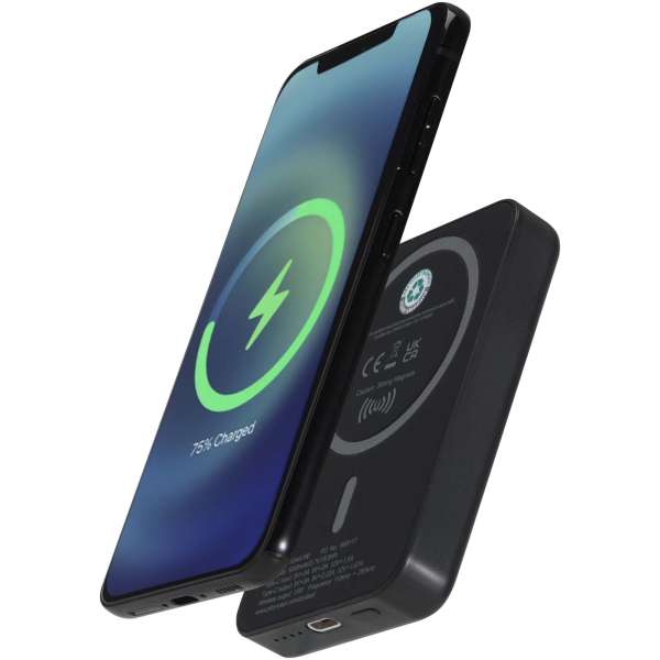 Acrab 15 W 5.000 mAh magnetische kabellose Powerbank mit 20 W PD aus recyceltem Kunststoff