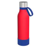 Flasche rot, Ring blau, Hülle blau