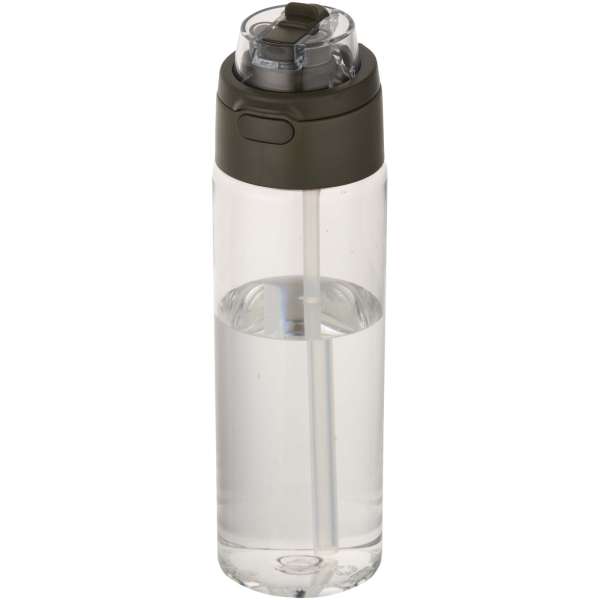 Theron 700 ml RCS-Wasserflasche aus recyceltem Kunststoff mit Multifunktionsdeckel und Klappstrohhal