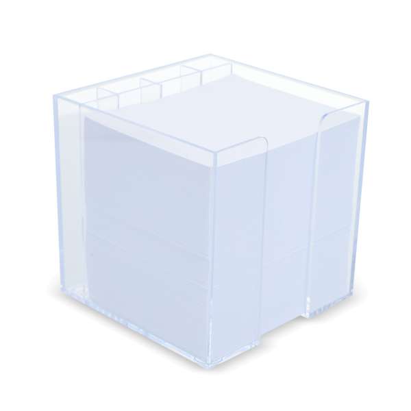 Notizzettel 10 x 10 x 10cm in Würfelbox mit Stifteköcher