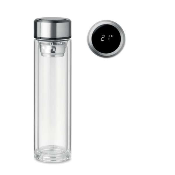Flasche 390ml mit LED Anzeige POLE GLASS