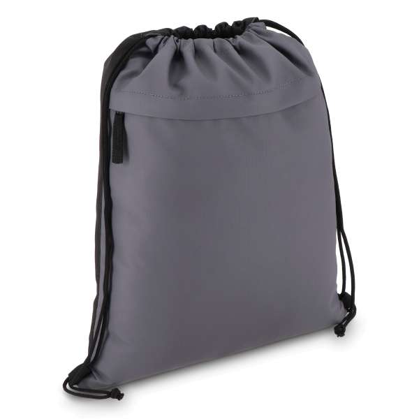 PU-beschichtete R-PET 600D Kordeltasche 33 x 42 cm