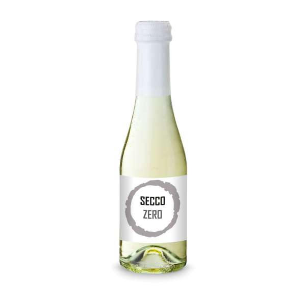 Secco ZERO - Schäumendes Getränk aus alkoholfreiem Wein - Flasche klar - Kapselfarbe, 0,2 l
