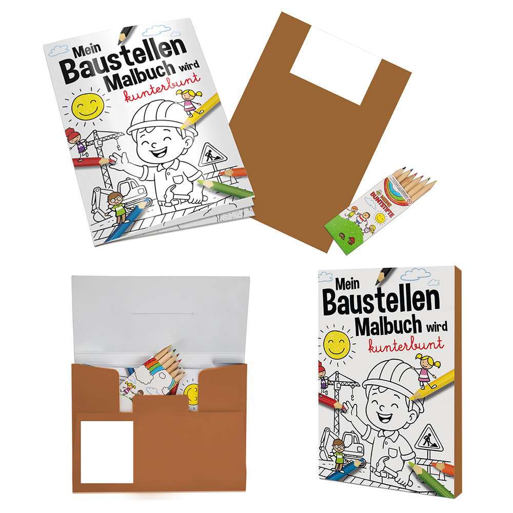 Malbuch / Mal-Set A6 - Baustelle