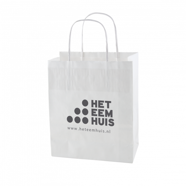 Papiertasche weiß und braun 180 x 70 x 220 mm