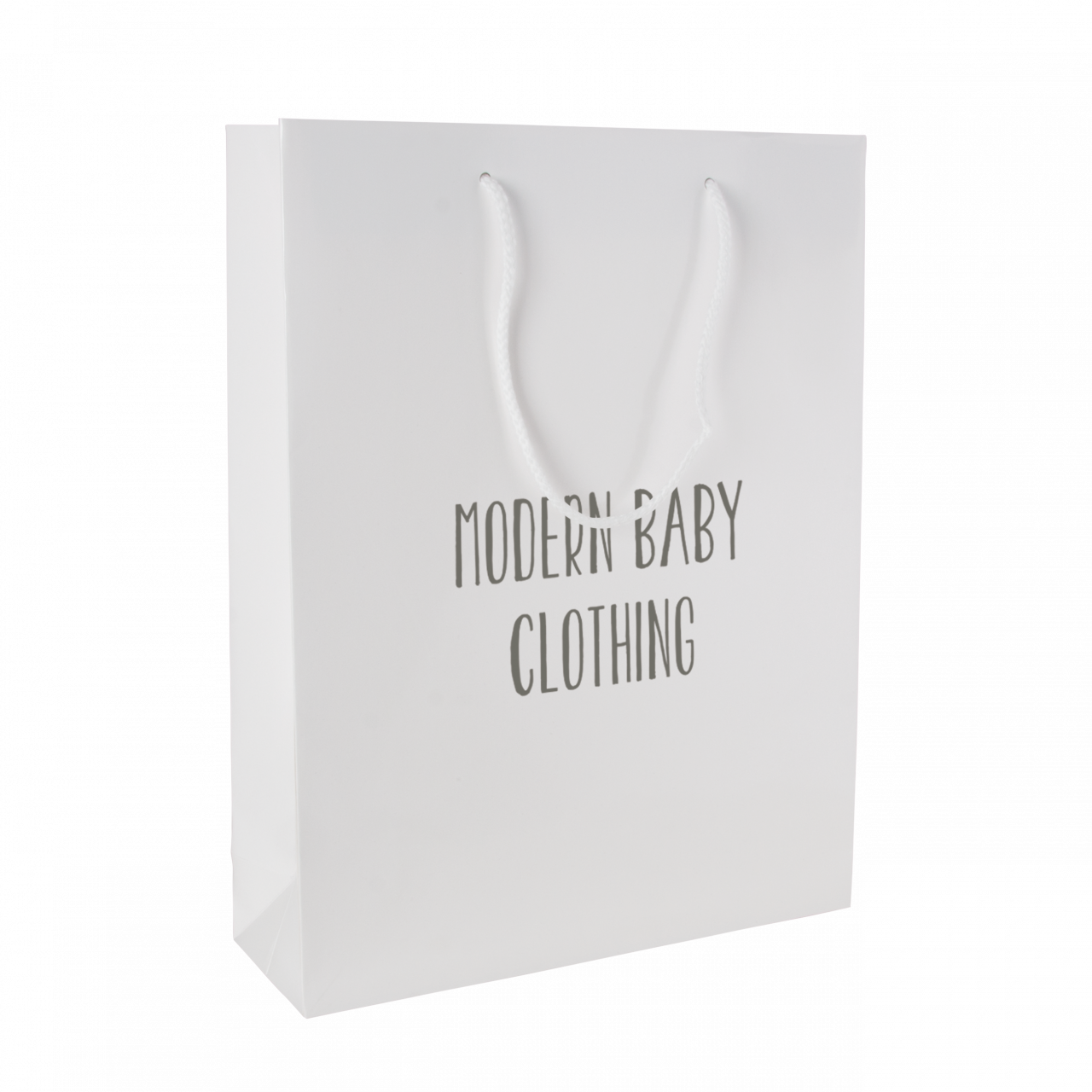 Glanz-laminierte Papiertasche weiß 240 x 120 x 360 mm
