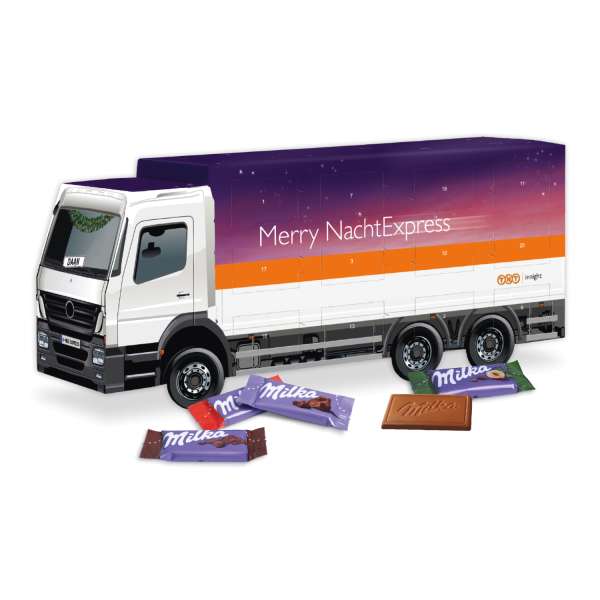 3D Adventskalender "LKW" mit Milka Schokolade