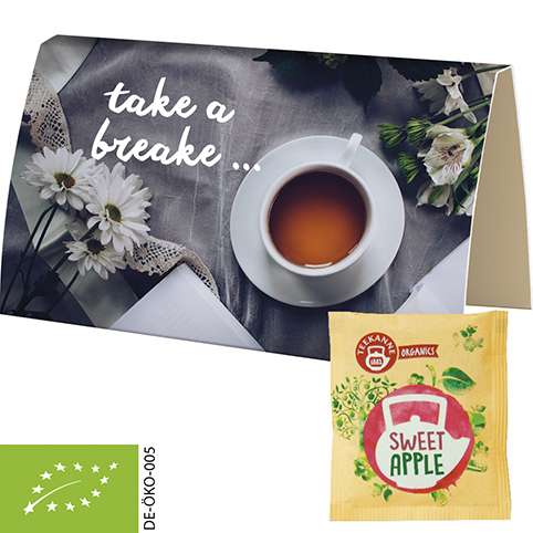 Bio Beuteltee Sweet Apple, ca. 2,5g, Werbekarte A6 gefaltet