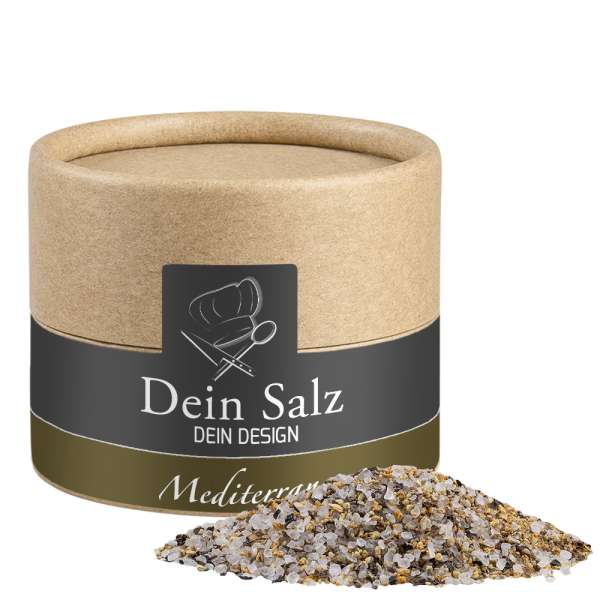 Mediterranes Salz, ca. 50g, Kraftpapierdose Mini