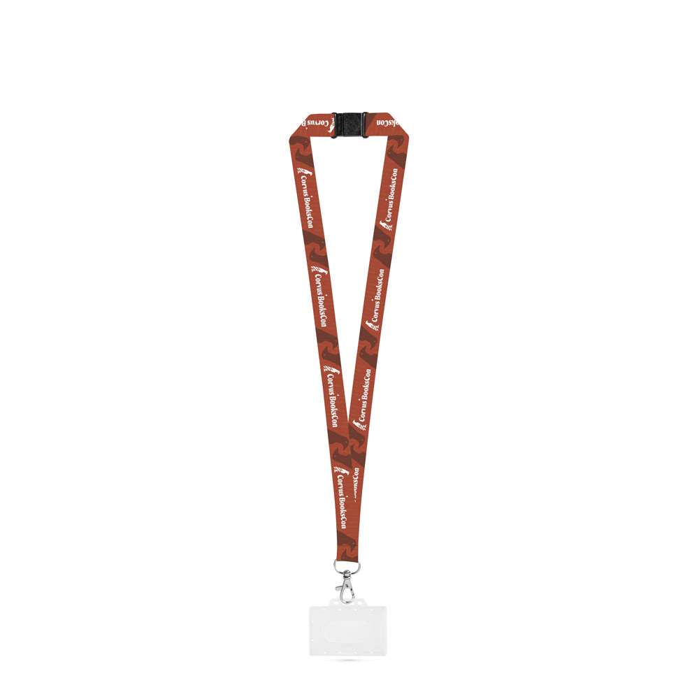 CARLISLE Lanyard aus Polyester mit Karabiner, Schicherheitsverschluss und unflexiblem Kartenhalter,