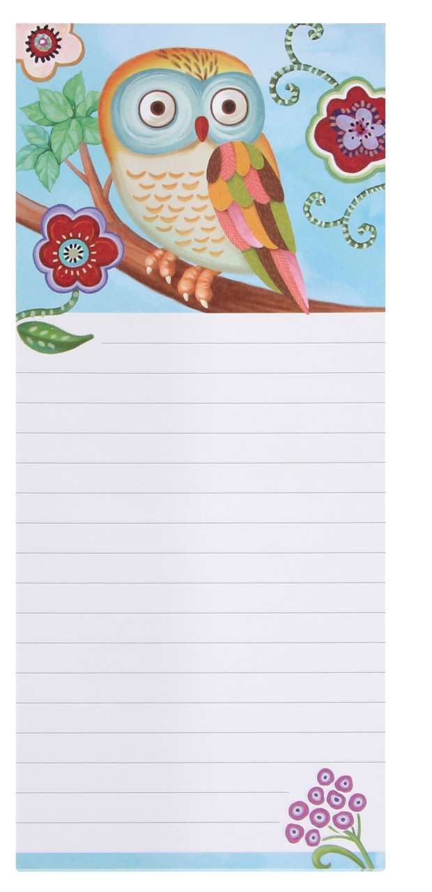 Notizblock Eulen mit Magnet sortiert